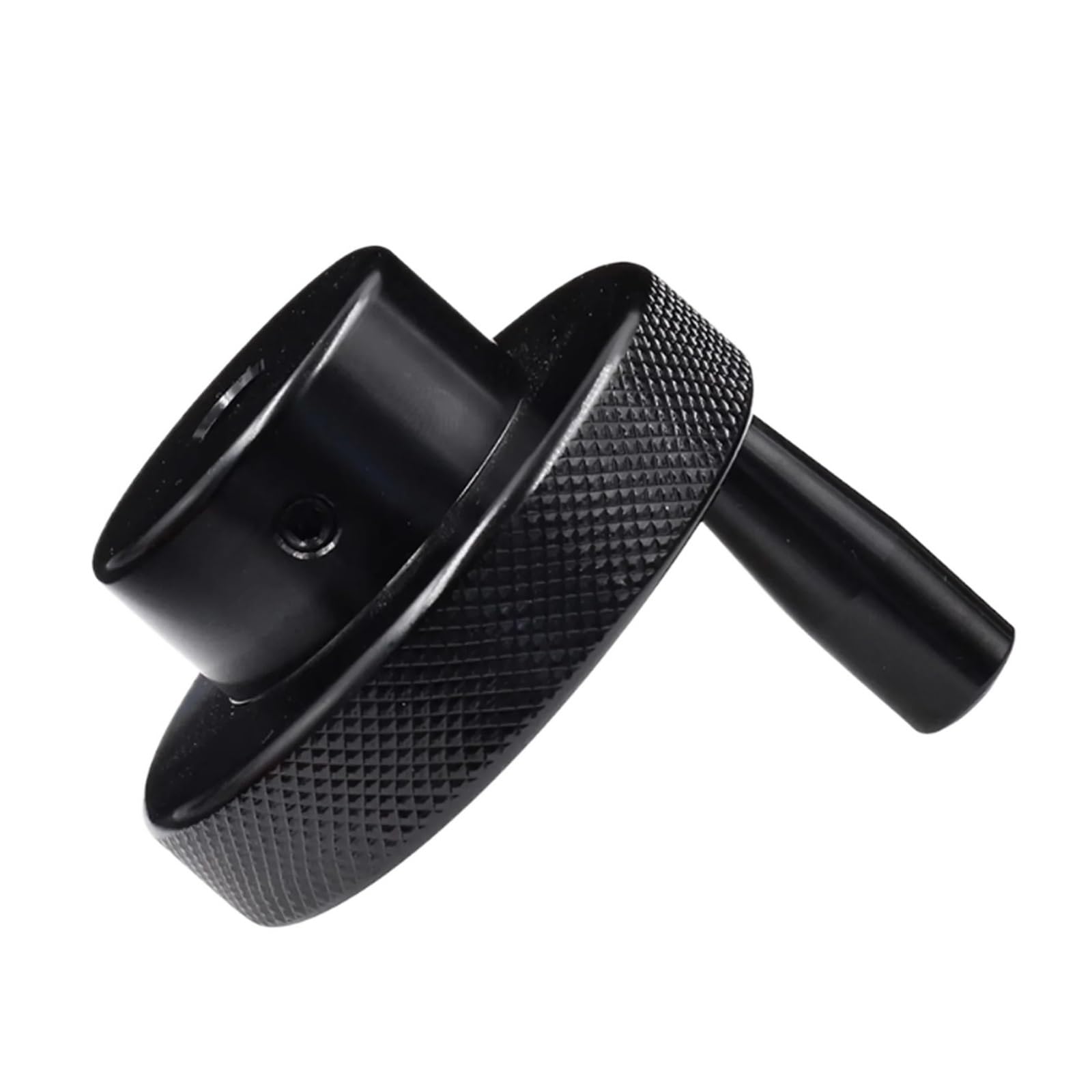 Wudcw Black 60Mm 8~20Mm Aluminum Alloy Handwheel With Crank, Embossed Knob Top Screw Machine Slide Movable Handwheel(16Mm,)