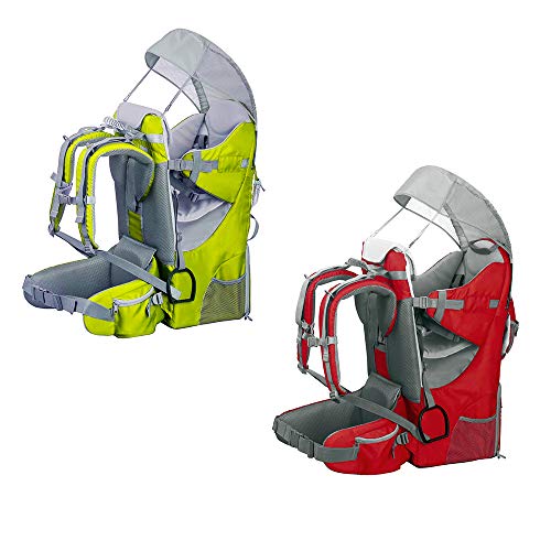 Babydrager voor kinderen, ergonomisch, gewatteerd, zonwering, riem, trekking, bergen, stad (groen) - Image 7