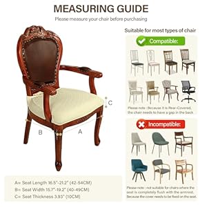 CZL Dining Chair Seat Covers Set of 6 for Dining Room Chairs with Armrest, Upgraded Zipper Dining Chair Slipcover Water Repellent, Washable Jacquard Stretch Dining Table Seat Covers,Beige,Set of 6 CZL Dining Chair Seat Covers Set of 6 for Dining Room Chairs with Armrest Upgraded Zipper Dining Chair Slipcover Water Repellent Washable Jacquard Stretch Dining Table Seat CoversBeigeSet of 6