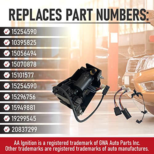 Air Suspension Compressor With Bracket - Air Bag System - Replaces 15254590, 19299545, 15296756 - Compatible With Cadillac, Chevy And Gmc Suvs - Escalade, Avalanche, Suburban, Tahoe, Yukon, Xl1500 #TOP2