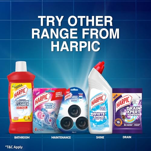 Harpic Disinfectant Toilet Cleaner, Original - 1L (Pack of 2) + Harpic Bathroom Cleaner, Lemon - 1L - Image 11 thumbnail