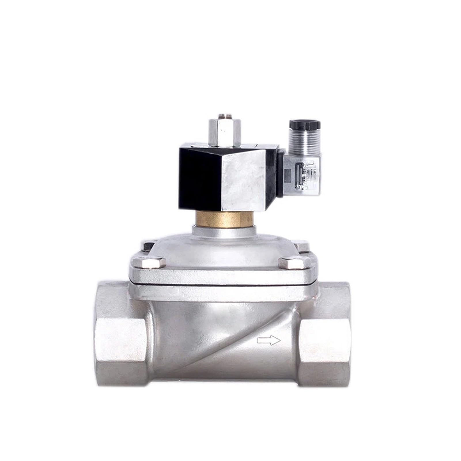 IPNDKBFL 2-inch NPT threaded stainless steel solenoid valve waterproof normally open with LED power indicator 24V 12V 220V 110V(NPT-12VDC-NBR-SEAL)