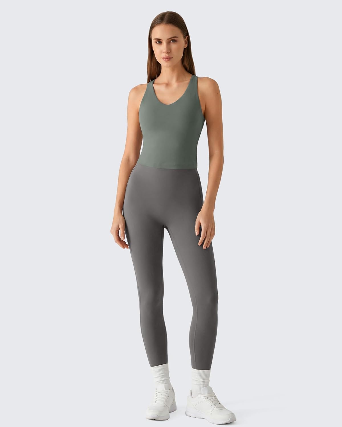 G4Free BareFeel Removable Padded Built in Bra Tank Tops Workout Racerback Yoga Tanks Athletic Gym Slim Fit Top