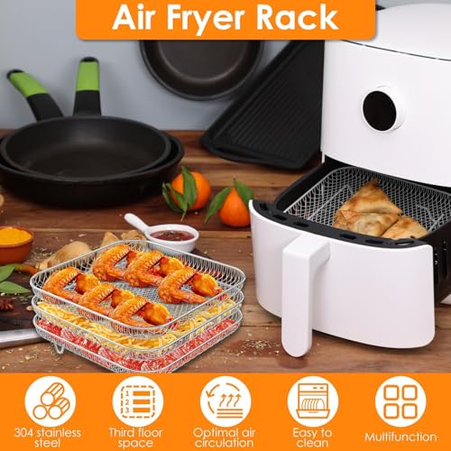 Support de friteuse à air carré à 3 couches pour déshydrater et griller