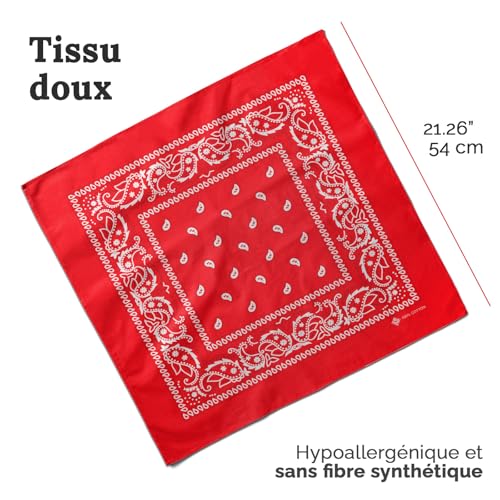 ZENO Bandana en Coton - Lot de 10 - Doux et Durable - Lavable en Machine – vue 2