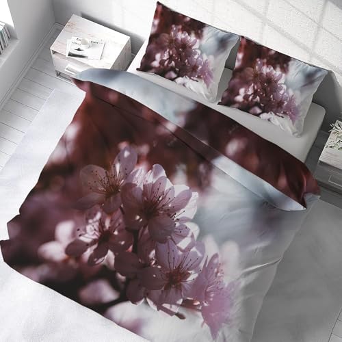 Parure de lit 3 pièces de qualité supérieure avec housse de couette fleurs 220x240