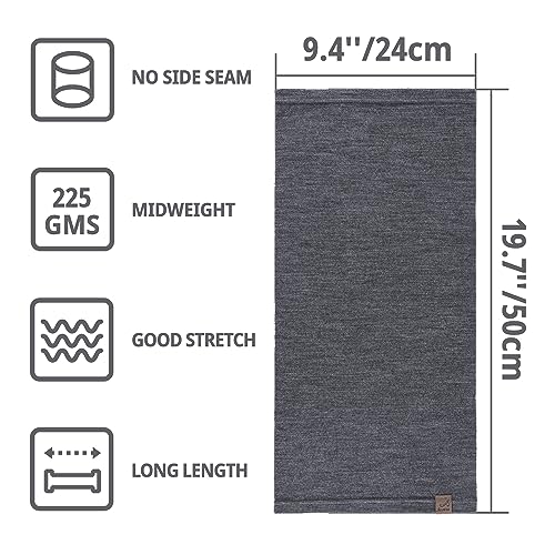 Image of ACUSHLA 100% Merino Wool Neck Gaiter Men Women Winter Ski Face Mask Scarf