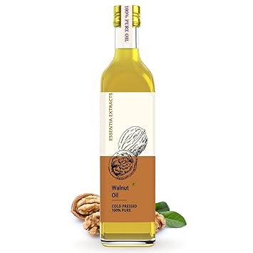 ESSENTIA EXTRACTS Walnut Oil - Pure Cold-Pressed Akhrot Ka Tel - Glass Bottle, For Hair, Skin Massage (250 Ml)
