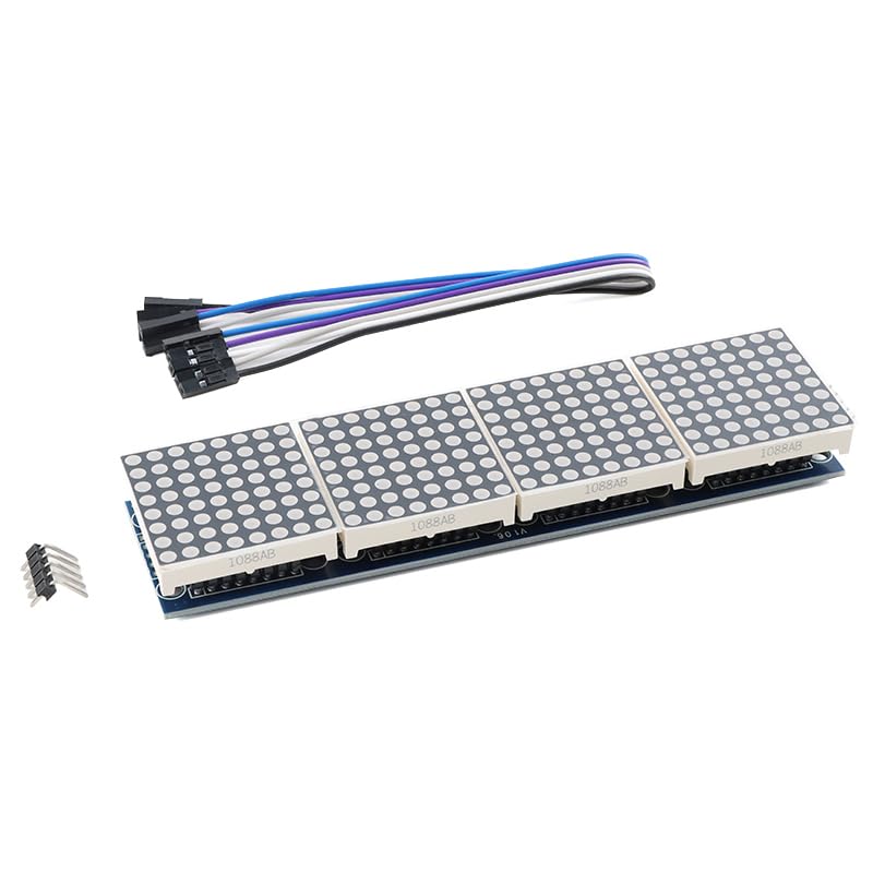 1Pc MAX7219 Dot Matrix Module 4-Digit Dot Matrix 4 in 1 Display Board SCM Control Drive LED Driver Display Module Blue