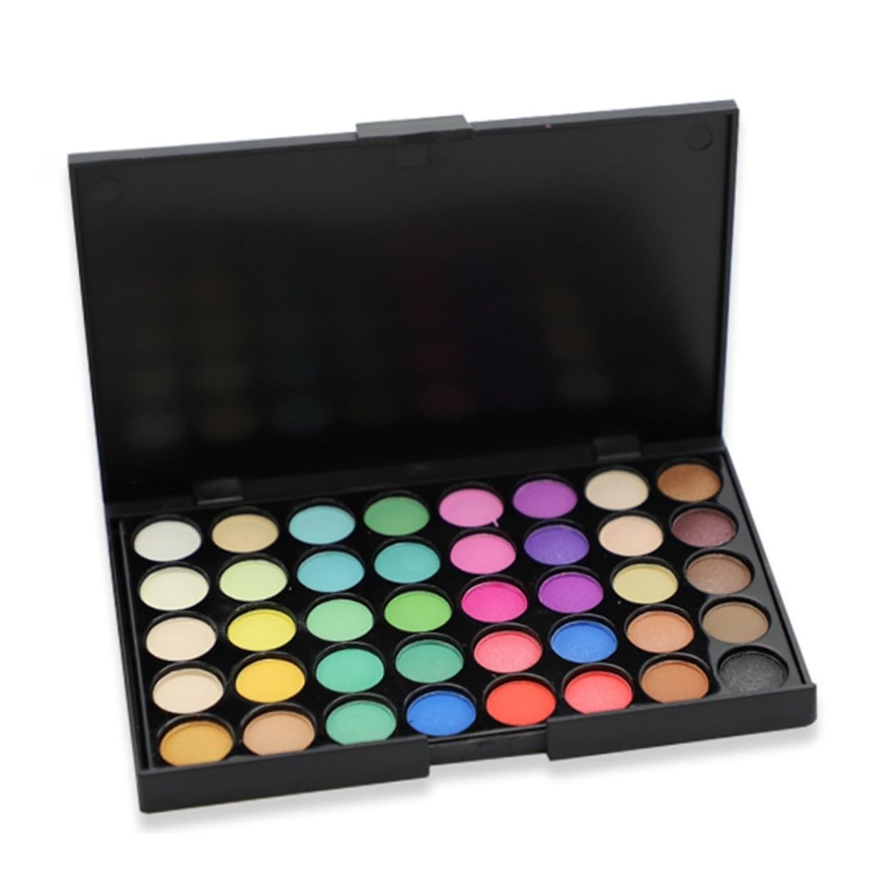 Hemoton Fluorescent Eyeshadow Tte Palette 40 Colors Cool Tones Glitter Smooth Texture for Nightlife Everyday Beauty