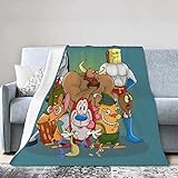 GLGFAS The Ren Anime Stimpy Show Blanket Throw Blankets Ultra Soft Flannel Lightweight Throws for Couch, Bed,All Seasons Use 40'x30'