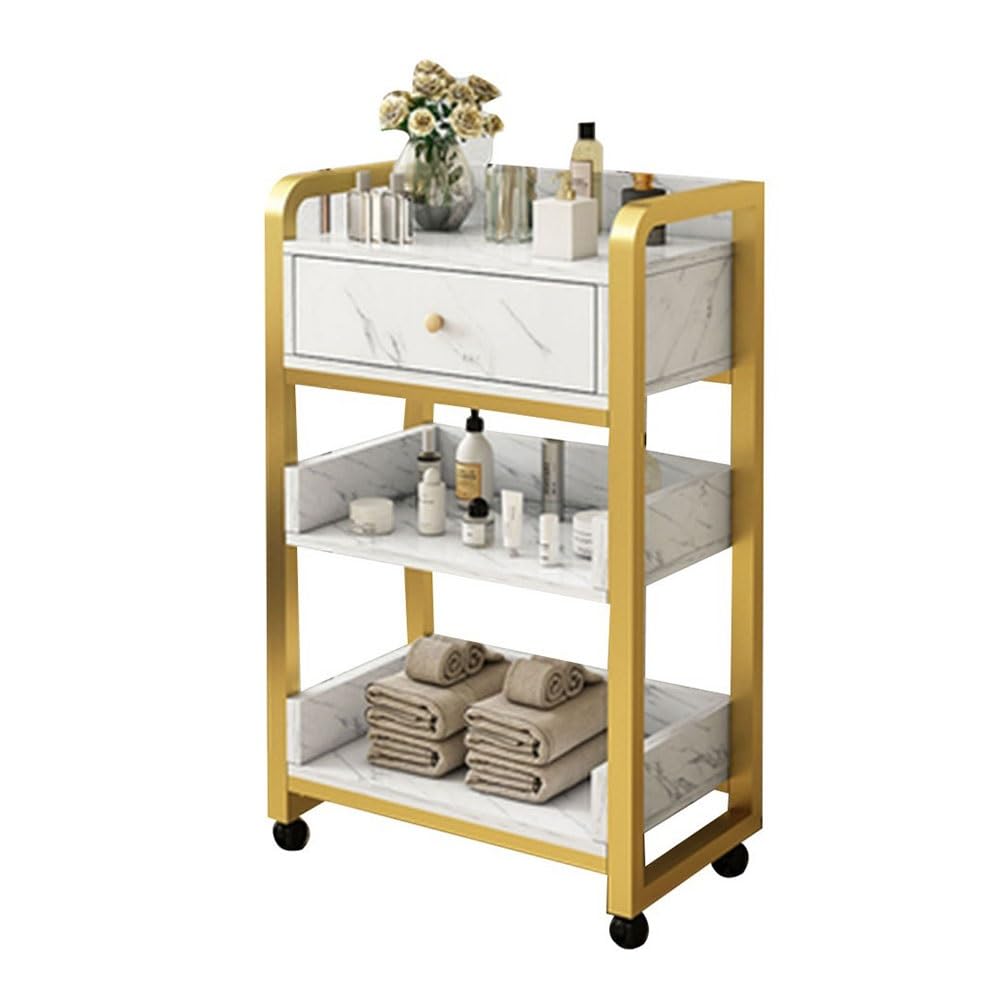 JKJZSALJ Salon Trolley Storage Hairdresser Trolley On Wheels Mobile Hairdressing Cabinet Slide Out Utility Cart Shelving Units Multiple Utility Storage,E,80x44x34cm