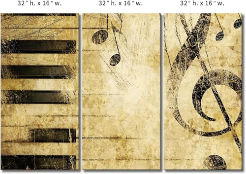 Toile musique et touches de piano pour votre bureau créatif