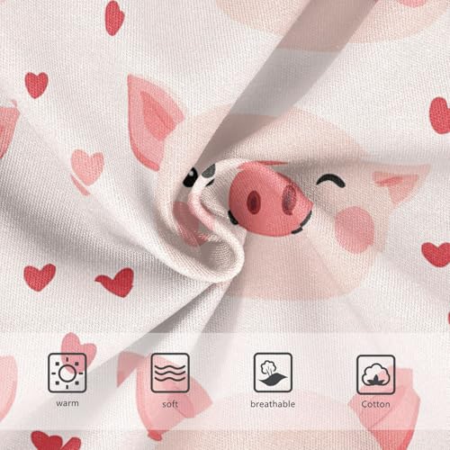 Wusikd Cute Pig Face Girls' Underwear Cotton Pink Hearts Girls Briefs Soft Toddler Underwear 2T3