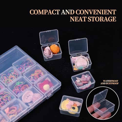 Image of Bead Organizer - 64-Compartment Clear Plastic Craft Organizers and Storage Box with Secure Hinged Lid, Jewelry Charms & Diamond Painting Art Supplies Organizer for Beads, Small Parts (64 pcs)