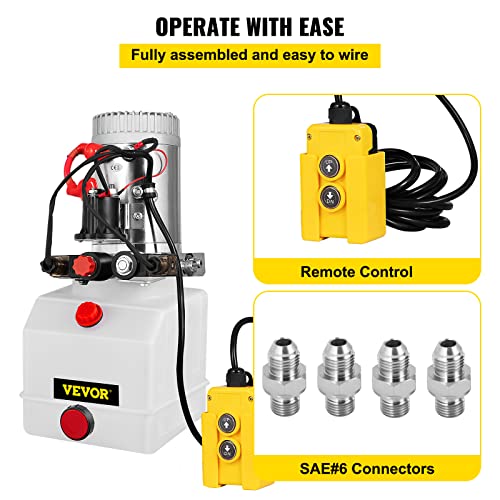Vevor 3200 PSI Hydraulic Pump 3 Quart Hydraulic Power Unit Double Acting Hydraulic Pump For Dump Trailer Car Lifting 12V Dc Plastic Oil Reservoir thumb #3