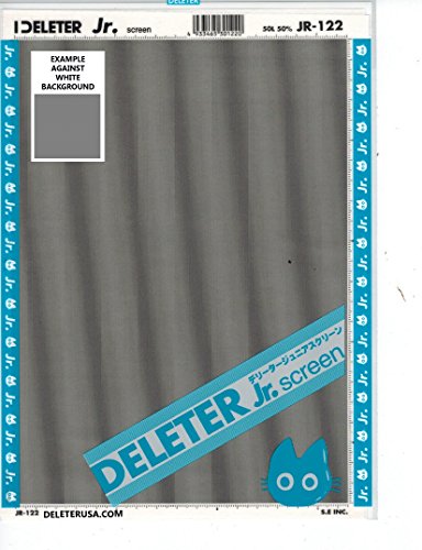 Deleter Screen Tone Jr Jr-122 [Vertical Lines Pattern 50L/50%][Sheet Size 182X253Mm (7.16"X9.96")] For Comic Manga Illustration Graphic Screentone #TOP4