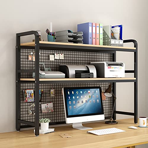 FPIGSHS Étagère À Poser sur Bureau Réglable, Bibliothèque Organisateur de Bureau, Support D'imprimante, Organisateurs de Fournitures de Bureau et Présentoir de Stockage D'accessoires Cover
