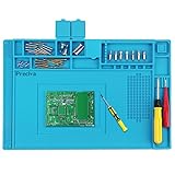 ♥ Producto útil del aislamiento de calor: almohadilla de trabajo es una estera ideal del escritorio de la reparación para el montaje de la electrónica de la reparación y de la soldadura o la reparación de la electrónica y del tablero de circuitos, por ejemplo teléfono del mart, ordenador portátil, computadora, reloj de los deportes, cámara, juguete elegante, lentes etc.