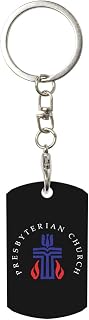 Presbyterian Church Cross Seal Stainless Steel Keychain for Men Women - Sleek Key Ring for Car Keys, House Keys, Aluminium Metal Durable, Gift for Birthday, Christmas, Anniversary