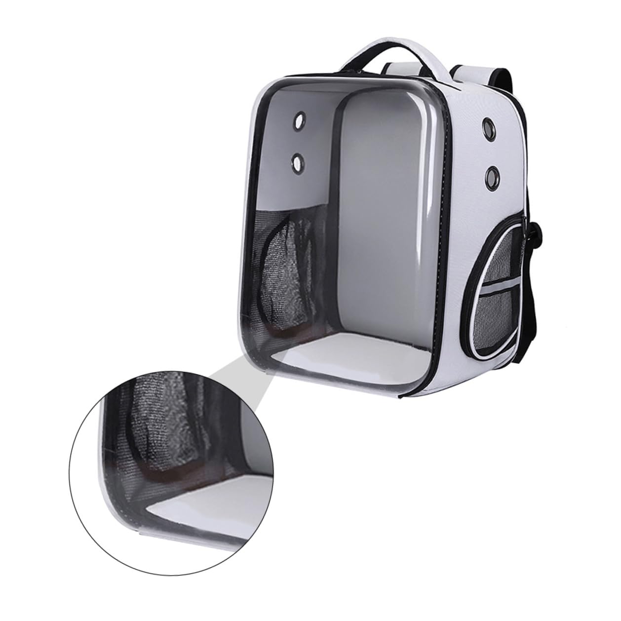 Bolsa de Transporte para Mascotas Transparente y Plegable | PC y Tela Oxford, Ligera y Cómoda de Llevar, para Gato y Perro Pequeño, Uso Exterior