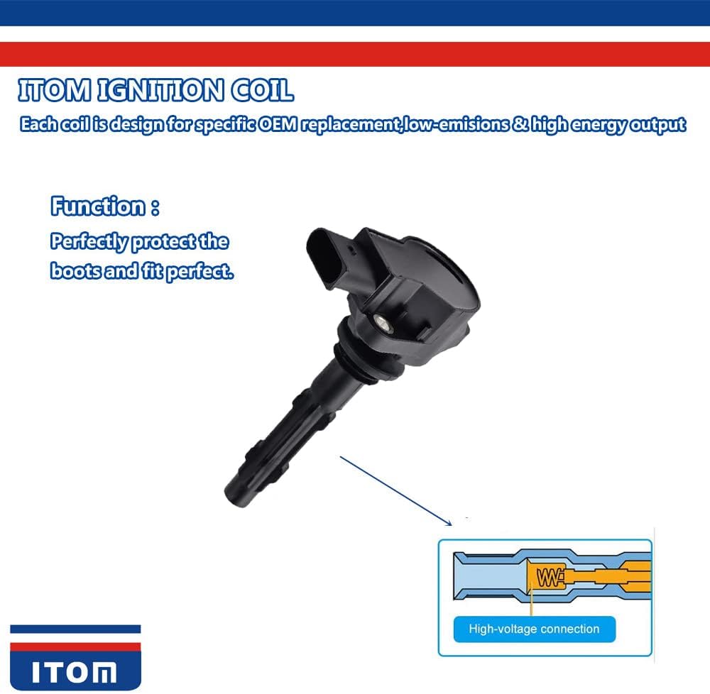 1PC ITOM IGNITION COIL T0158 UDO535 UF535 A0001502780 A2729060060 Compatible with Mercedes-Benz C CL CL E G GL GLK ML R S SL SLK CLASS Dodge Sprinter 2.5 3.0 3.5 4.6 5.5 V6 V8 M272