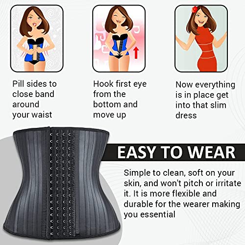 Heighten Beauty - Waist Cincher 9” - L Size - Women's Waist Trainer Fitness Cincher, Slimming Body Shaper Belt, Weight Loss Sweat Cincher - Perfect Body Shaper For Women - Women Shapewear - Black. #TOP3