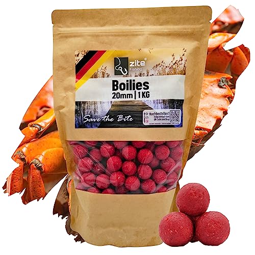 Zite Fishing Boillies fürs Karpfen-Angeln 3x1kg in verschiedenen Aromen Angelköder sinkend in wiederverschließbarem Beutel Hochfängige Aromen durch wohldosierte Aminosäuren (Monster Crab)