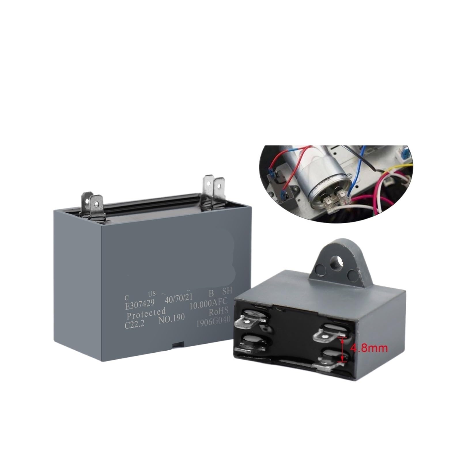 2 pièces CBB61 condensateur de climatiseur ventilateur moteur condensateurs fonctionnement 1.2UF .5UF 3UF 3. 4UF 4. 6UF 6. 8UF(450V2UF)