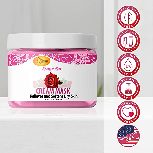 Spa Redi - Body And Foot Cream Mask, Sensual Rose, 16 Oz - Pedicure Massage For Tired Feet And Body, Hydrating, Fresh Skin - Infused With Hyaluronic Acid, Amino Acids, Panthenol, Comfrey Extract #TOP7