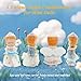 4 Sets Mini Doll Clothes Compatible with Sonny Angel, Blue Skirts and Necklace Fit for 3 Inch Collectible Dolls Display and Decoration Gift for Adult Collectors