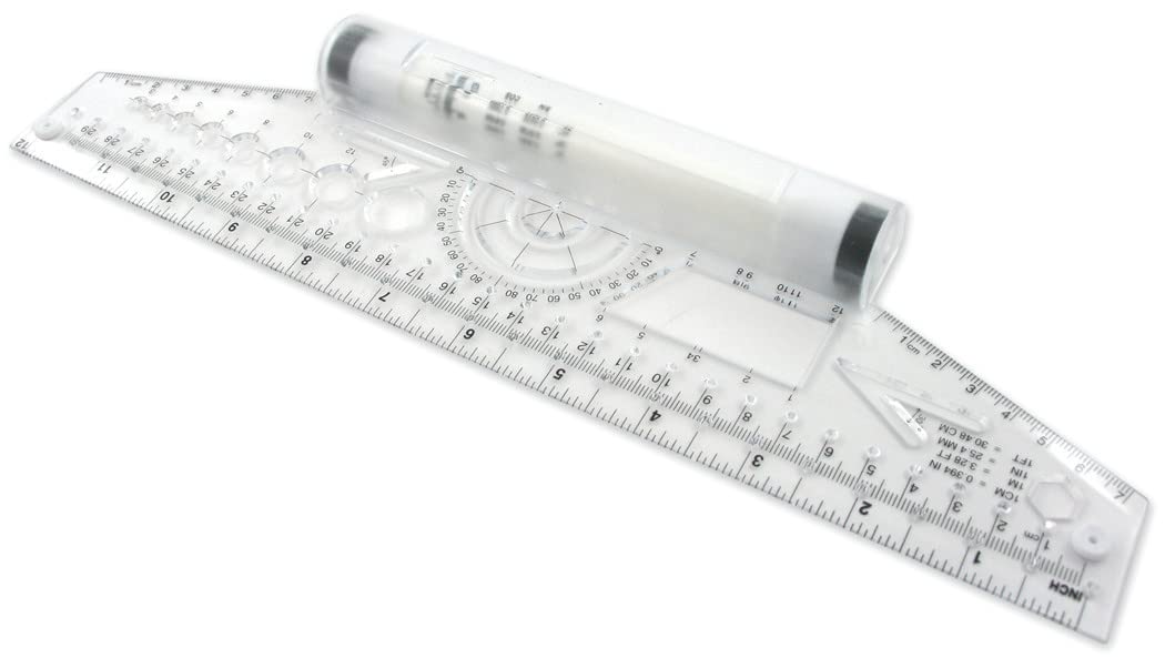 Westcott 30,5 cm rotolamento righello, trasparente