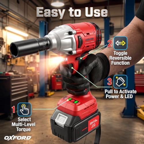 Tomahawk Store Oxford OIW-3220 20V Brushless Impact Wrench 405Nm - Image 6