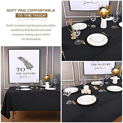 4 Pack Black Tablecloth 60 X 102 Inch, Rectangle Black Table Clothes For 6 Foot Table, Wrinkle Resistant Washable Polyester Table Cover Cloth For Wedding Dining Table Buffet Parties And Camping #TOP5