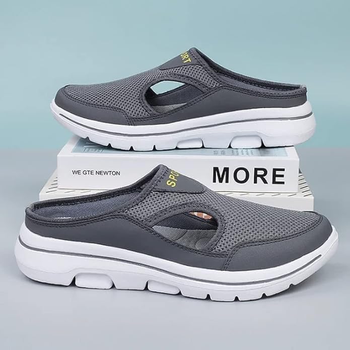 Image of Salma Footwear Men's Casual Slip-On Mules | Light Weight Mesh Summer Shoes | Backless Outdoor Walking Clogs, Sandals & Slippers for Men