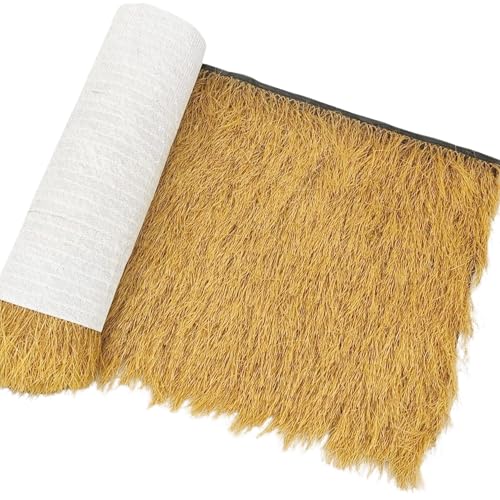 Vaotais Realistic Synthetic Thatch Roll Sun-Bleached Yellow - 18 &Amp; 30 Inch Widths - Reinforced Weave For Mexican Palapa, Tiki Bars, Hawaiian Parties &Amp; Patio Decor (18 Inch Width X 4 Feet Length)