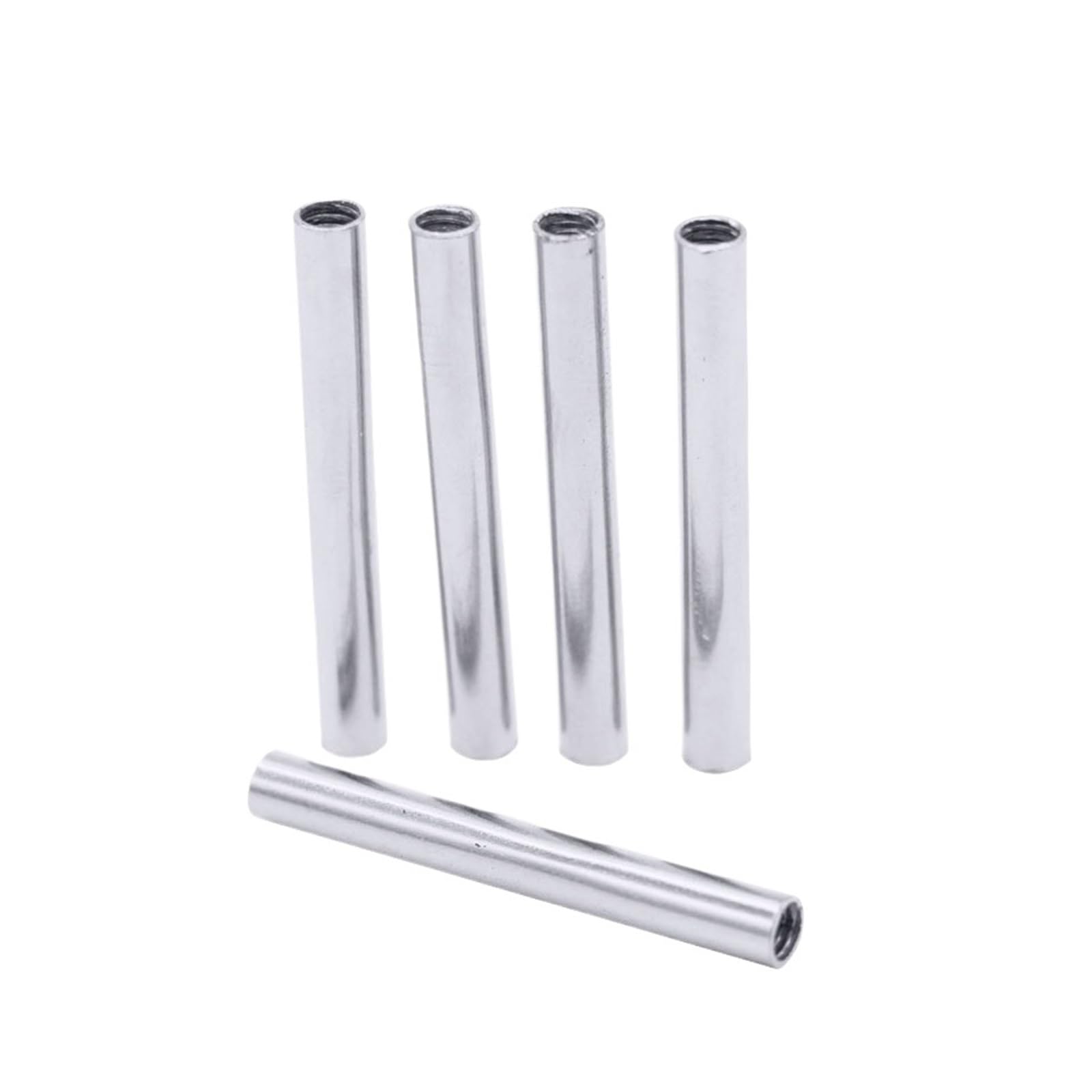 10 Stück Hohlstäbe, inneres M4-Hohlrohr, gerades Rohr, verchromtes Eisen, Durchmesser 4,8 mm, Innengewinde, Verbindungsrohr(80mm)