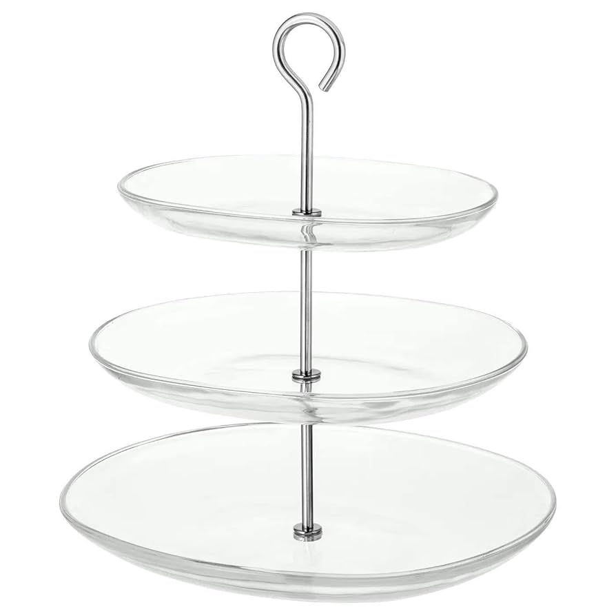 Amazon | IKEA KVITTERA サービングスタンド3段 クリアガラス
