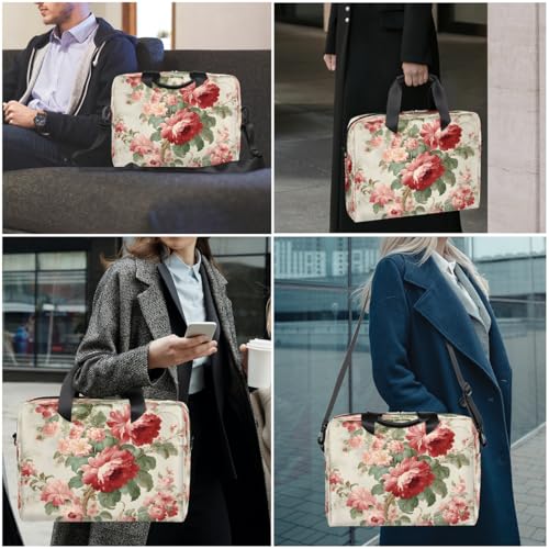 Maletín para portátil 15.6-16 pulgadas con diseño floral retro miniatura 2