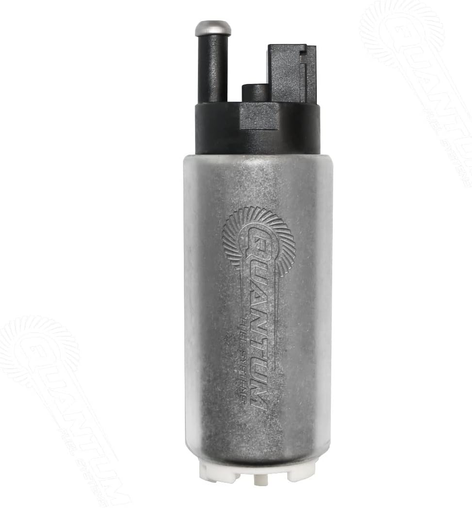 QFS 255LPH In-Tank Performance Fuel Pump Replacement for Universal Fit, OEM High Pressure, with Installation Kit, Gradient Density Fuel Strainer and Wiring Plug Connector