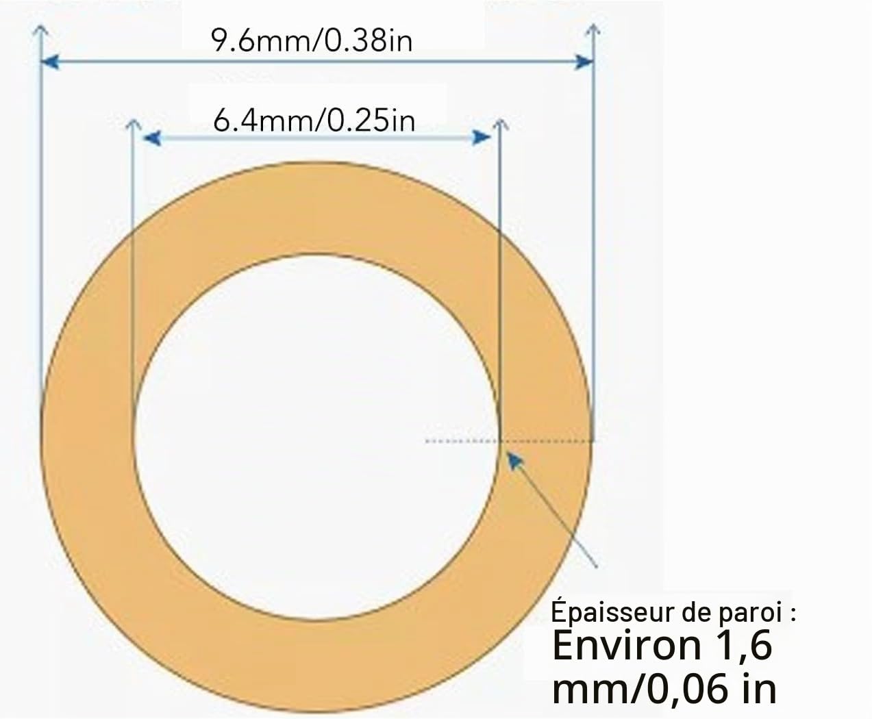 Tuyau de Tube BPT de Pompe Péristaltique de 1 M, Tube de Pompe Péristaltique en Caoutchouc 6,4 Mm ID X 9,6 Mm OD pour Cosmétiques Biologiques