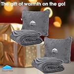 BlueHills 2-Pack Premium Soft Travel Blanket Pillow Airplane Blanket in Soft Bag Pillowcase with Hand Luggage Belt and Backpack Clip, Compact Pack Large Blankets for Any Travel (Grey Gray T013) - Image 4