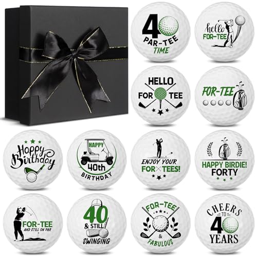 Seenelling 12 Pcs 40th Happy Birthday Golf Ball Funny Christmas