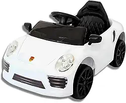 Carro Elétrico 12V de Passeio Infantil com Luz Som e Controle Remoto (Branco)