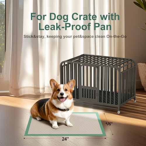 Image of Gardner Pet Puppy Pee Pads Large 18 inchx24 inch, 50 Count, Dog Pee Pads with Adhesive Sticky Tape, Max Absorbency, Leak Prevention Disposable Training Bed Pad for Doggie, Cats, Rabbits, Crate /Cage