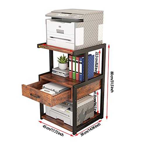 YQ-FUNLIS-3-Tier-Movable-Printer-Stand-with-Storage-Home-Office-Printer-Stand-with-Drawer-Rolling-Filing-Cabinet-Printer-Cart-for-KitchenRetro