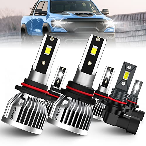 QIPEIZSP LED Headlight Bulbs Compatible with Dodge Ram 1500 2500 3500 With Projector 2013-2015, 9005 High Beam+9012 Low Beam+9145 LED Fog Light Bulbs, Pack of 6 QIPEIZSP LED Headlight Bulbs Compatible with Dodge Ram 1500 2500 3500 With Projector 2013-2015, 9005 High Beam+9012 Low Beam+9145 LED Fog Light Bulbs, Pack of 6