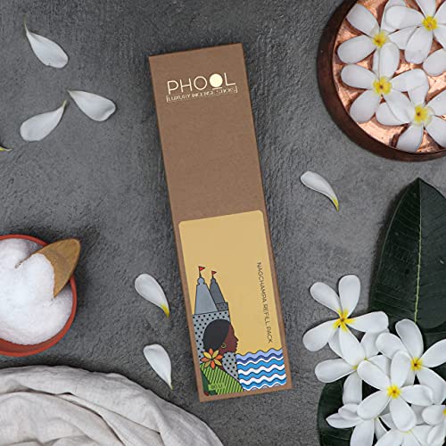 Image of Phool Luxury Incense Nagchampa Refill Pack - 80 Organic Charcoal & Sulphur-Free Agarbatti (200g), Soothing Fragrance for Mood Upliftment, Pooja & Meditation