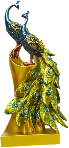 ADOCARN Figuras para exteriores para exteriores, mini figurita de pavo real en miniatura de resina de pavo real, decoración de adorno creativo,