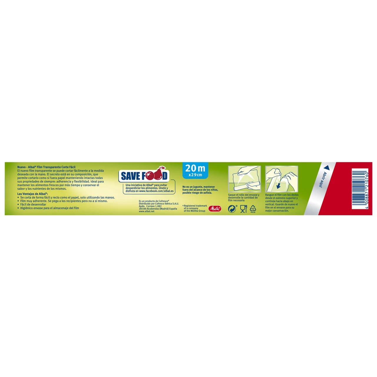 Rollo de film transparente LB 20 m. Pack de 12 unidades